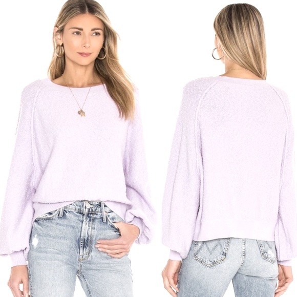 EUC Free People Found My Friend Boucle Lilac Pullover sweater xs - Picture 1 of 7